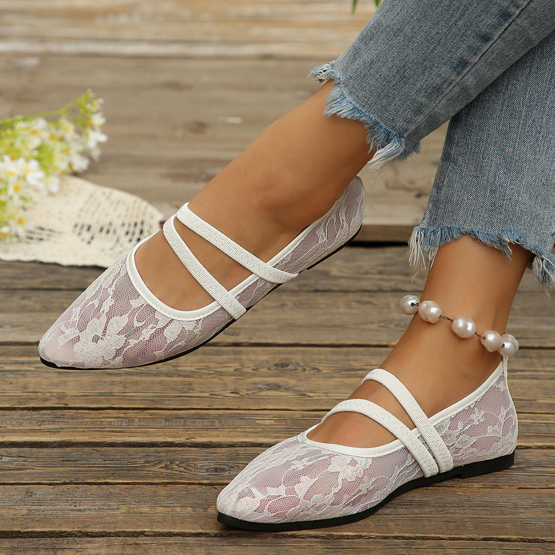 Damen Ballerinas mit elegantem Spitzendesign R&B