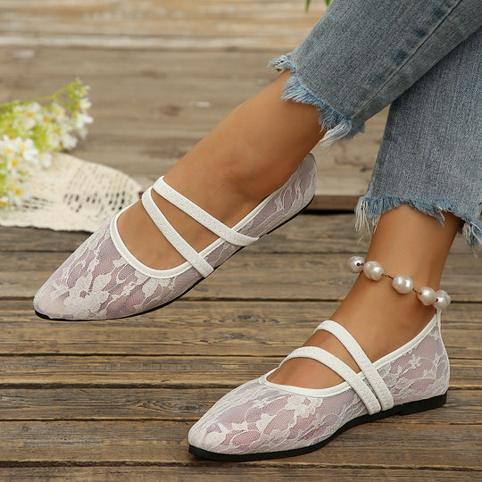 Damen Ballerinas mit elegantem Spitzendesign R&B