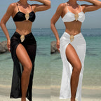 Damen Eleganter Bikini mit hohem Beinausschnitt und glamourösem Wickelrock R&B