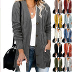 Damen Strickjacke mit Zopfdesign und praktischen Taschen