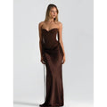 Damen Elegantes Trägerloses Maxikleid mit raffiniertem Drapierungsdesign und schmalem Schnitt R&B