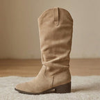 Damen Elegante Wildleder-Stiefel mit leichtem Stretch-Schaft R&B