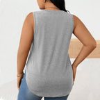 Damen lässiges Tanktop mit seitlichen Schlitzen und modischem Schnitt R&B