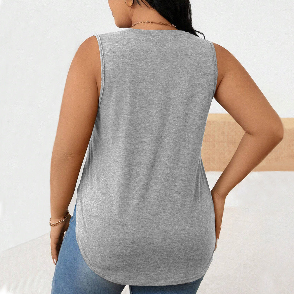 Damen lässiges Tanktop mit seitlichen Schlitzen und modischem Schnitt R&B