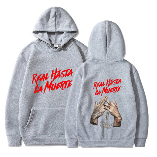 Damen Kapuzensweater mit auffälligem Schriftzug in urbanem Stil R&B