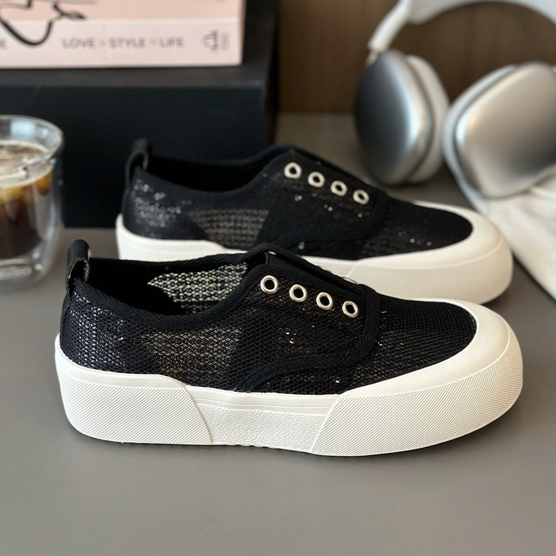 Damen Sportliche Sneakers mit atmungsaktivem Netzmaterial und modischem Plateau R&B