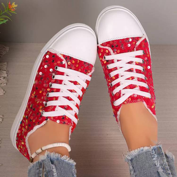 Damen Glamouröse Sneakers mit funkelnden Pailletten R&B