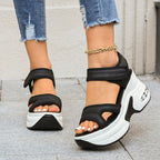 Damen Komfortable Wedge-Sandalen mit ergonomischem Riemendesign und gepolsterter Innensohle R&B