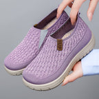 Damen atmungsaktive Slip-On Sneakers mit flexiblem Strickdesign R&B