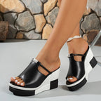 Damen Wedge-Sandalen mit elegantem Riemendesign und glitzernden Akzenten R&B