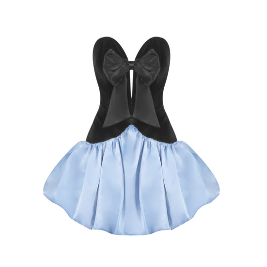 Damen Kleid mit freien Schultern und dekorativem Schleifendetail R&B