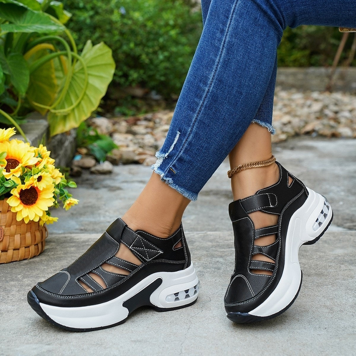 Damen Bequeme und sportliche Slip-On Sneakers mit atmungsaktiver Mesh-Struktur R&B