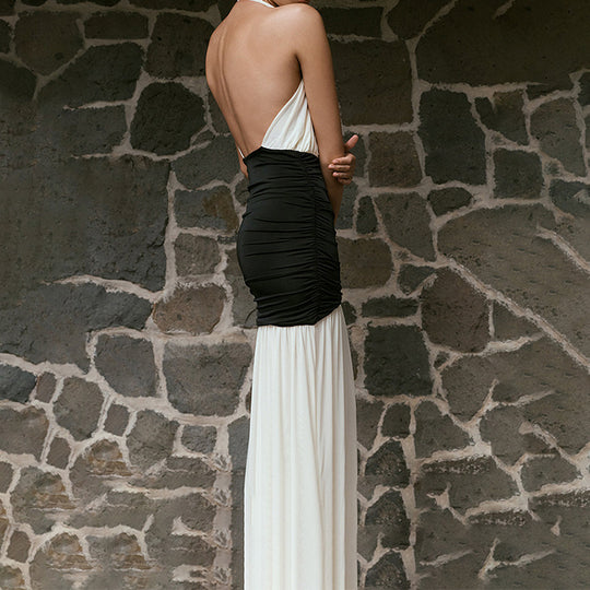 Damen Elegantes Maxi-Kleid mit raffiniertem Wickeloberteil R&B