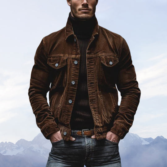 Herren Cordjacke mit klassischem Schnitt und praktischen Brusttaschen R&B