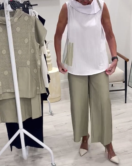 Damen lässige Bluse mit asymmetrischem Saum und praktischen Taschen Heidi-Mode