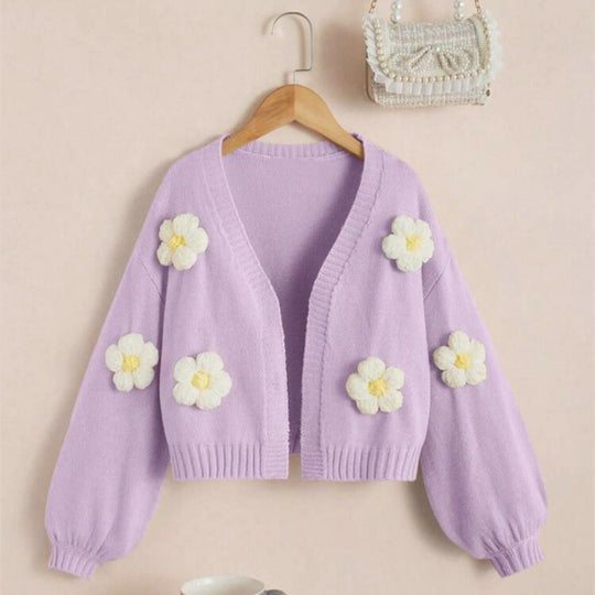 Damen Kurzjacke mit verspielten Blumenapplikationen R&B