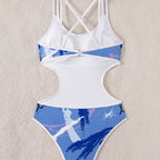 Damen Einteiliger Badeanzug mit trendigen Cut-Out-Details R&B