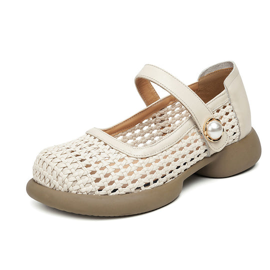 Damen Komfortable Ballerinas mit verziertem Riemen R&B