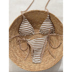 Damen Triangel-Bikini-Set mit verstellbaren Trägern und verspieltem Muster