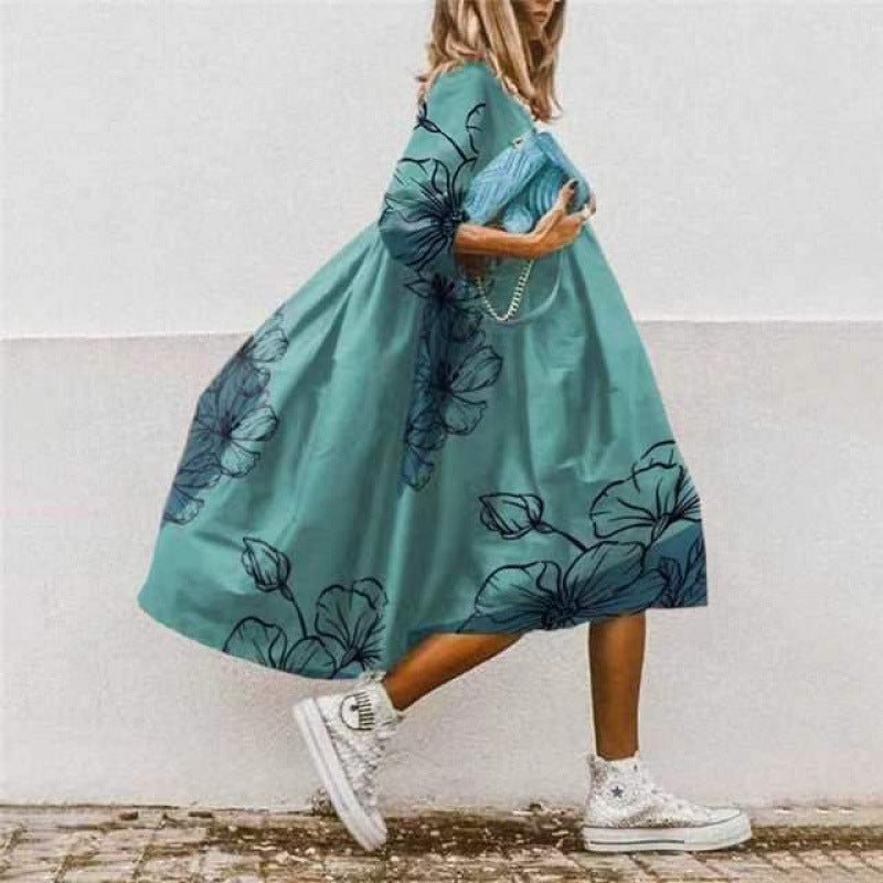 Damen Freizeitkleid mit farbenfrohem Blumendesign R&B