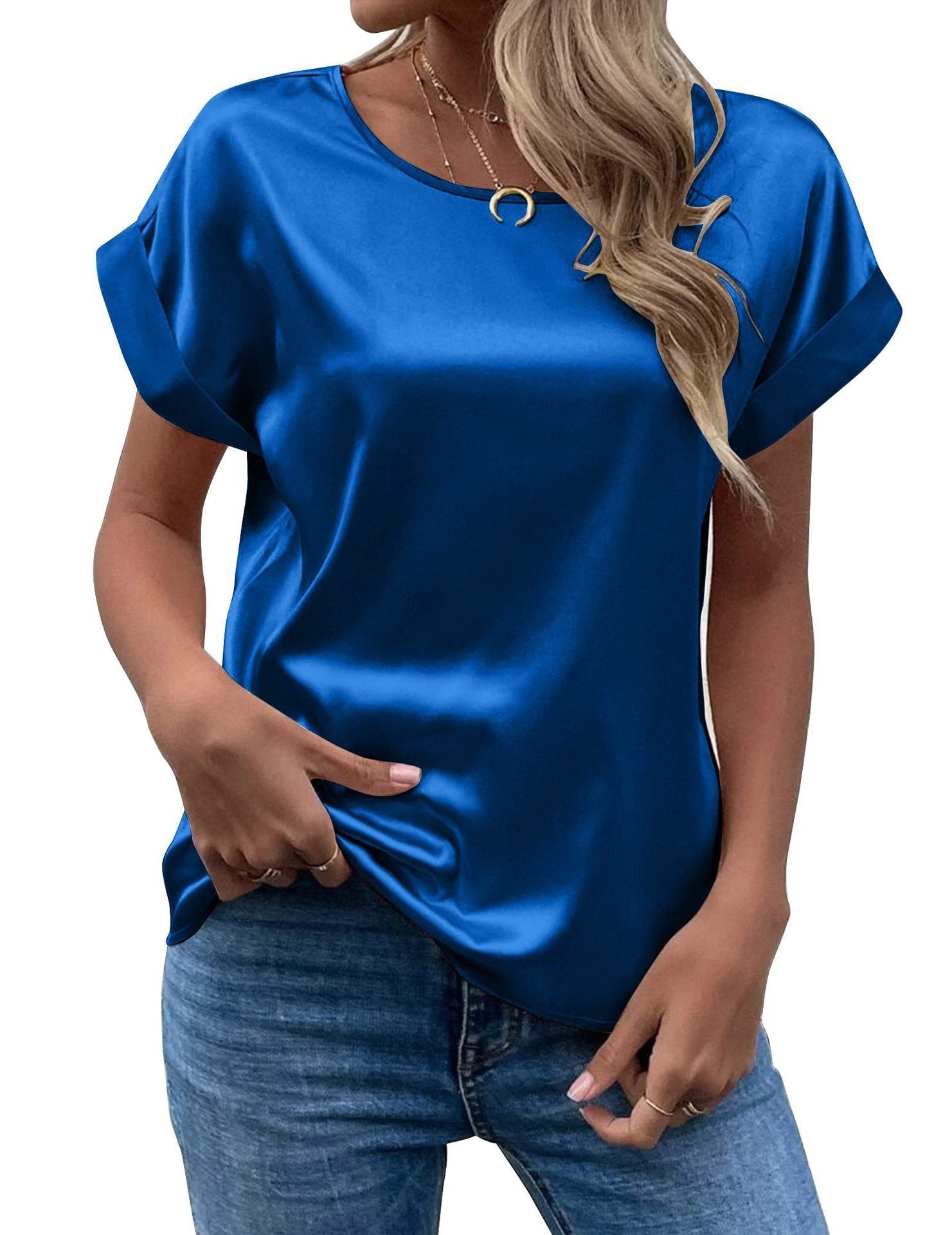Damen Satin Bluse R&B