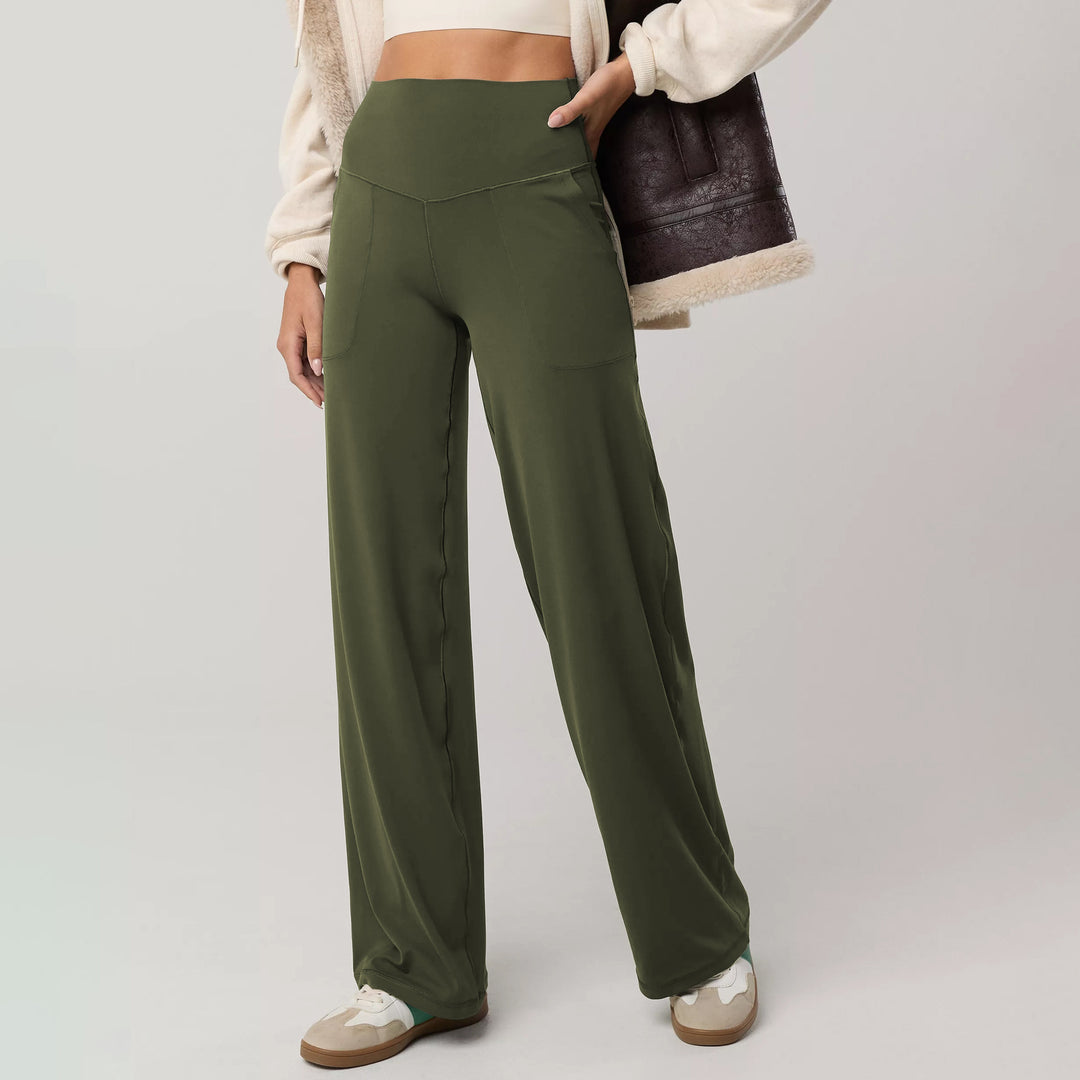 Damen Sportliche Palazzo-Hose mit hohem Bund und komfortablem Schnitt R&B
