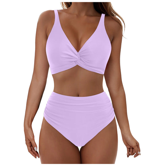Damen Hochtailliertes Bikini-Set mit Wickel-Oberteil R&B