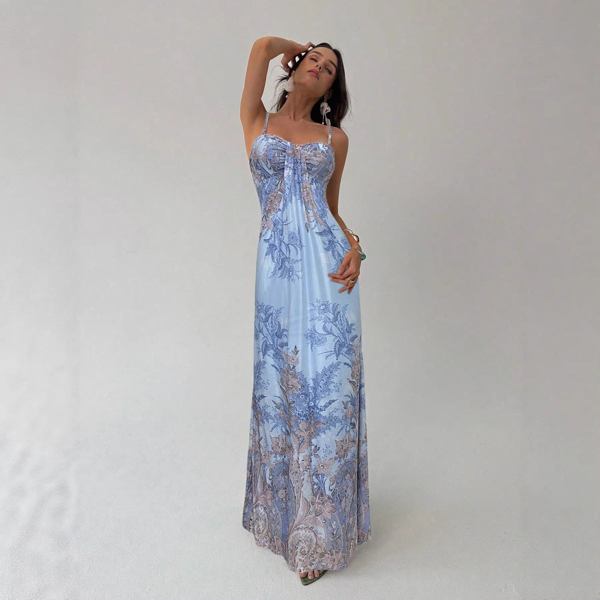 Damen Maxikleid mit floralem Design R&B