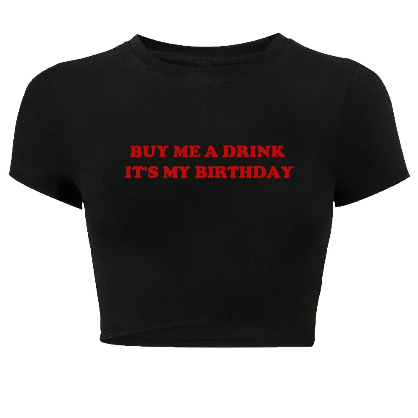 Damen Crop-Oberteil mit humorvollem Statementdruck R&B