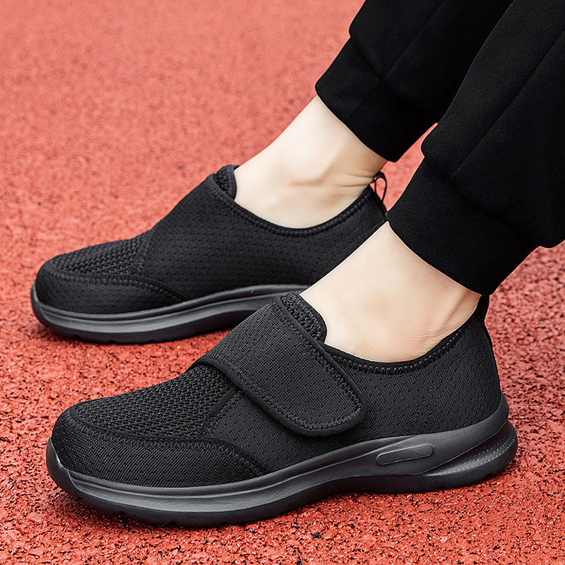 Unisex nan atmungsaktive Komfort-Halbschuh mit Klettverschluss und ergonomischer Dämpfung R&B