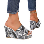 Damen Wedge-Sandalen mit Denim-Obermaterial und atmungsaktiver Sohle R&B