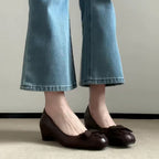 Damen elegante Ballerinas mit hochwertiger Schleifenapplikation R&B