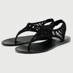 Damen Zehentrenner-Sandalen mit geflochtenem Riemendesign und komfortablem Fußbett R&B