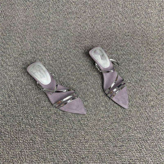 Damen schicke Mules mit eleganten Riemchen R&B
