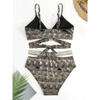 Damen Triangel-Bikini mit glamourösem Wickel-Design und eleganten Akzenten R&B