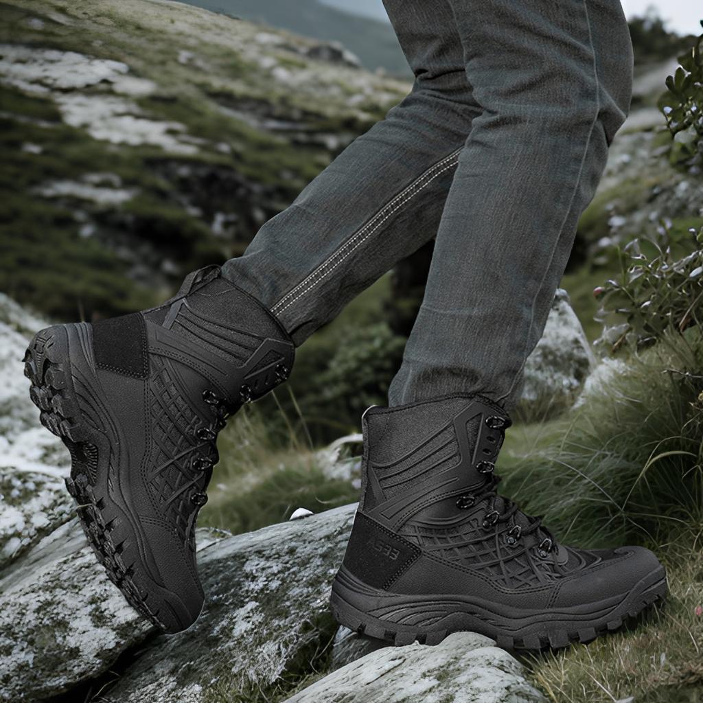 Herren robuste Wanderschuhe mit hohem Knöchelschutz und rutschfester Sohle R&B