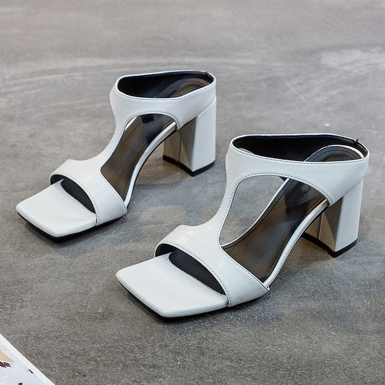 Damen elegante Plateau-Sandaletten mit geschwungenem Design R&B