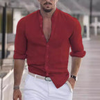 Herren modisches Langarmhemd mit leichtem Stoff R&B