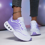 Damen nan sportive Strick-Laufschuhe mit belüfteter Luftkammersohle und ergonomischer Abrollsohle R&B