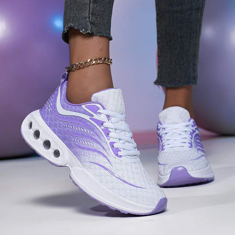 Damen nan sportive Strick-Laufschuhe mit belüfteter Luftkammersohle und ergonomischer Abrollsohle R&B
