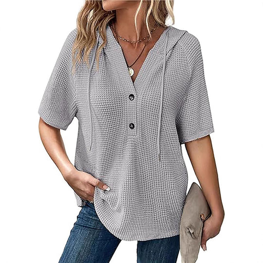 Damen Kapuzenshirt im Waffelmuster R&B