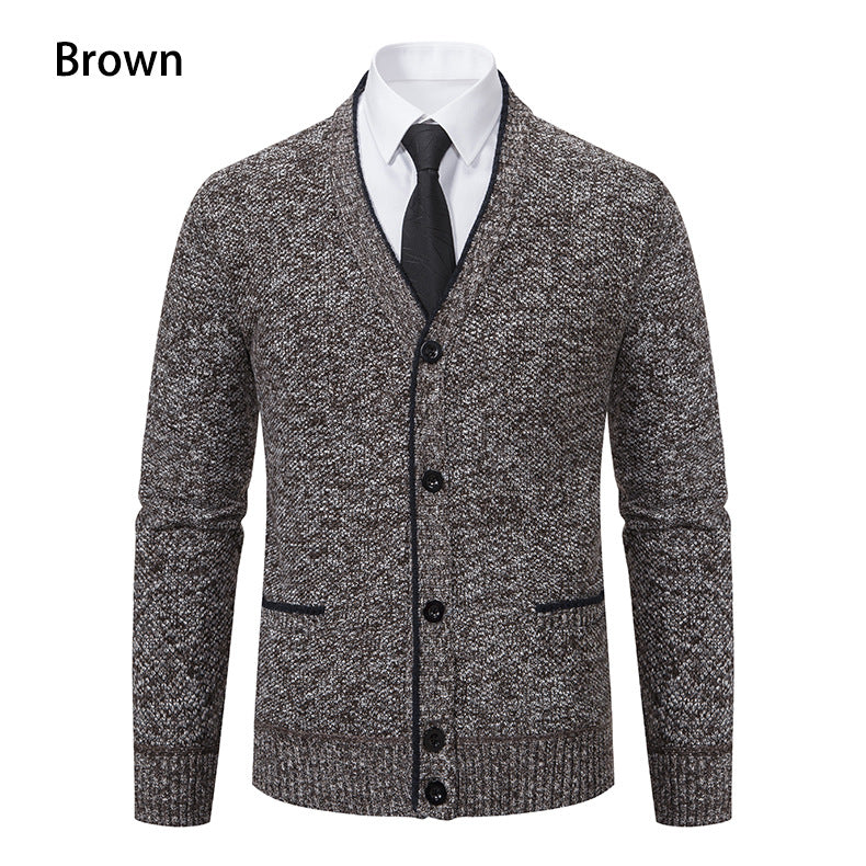 Herren Strickjacke mit V-Ausschnitt und eleganten Details R&B