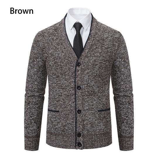 Herren Strickjacke mit V-Ausschnitt und eleganten Details R&B