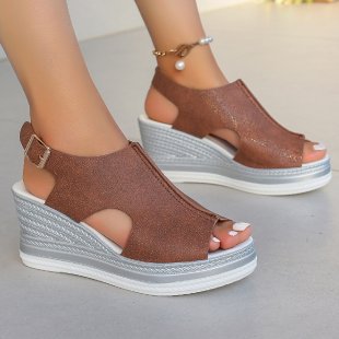 Damen Wedge-Pantoletten mit floralem Design und komfortablem Fußbett R&B 1782111804