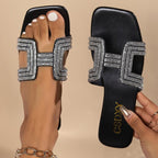 Damen Zehentrennersandalen mit funkelnden Strassdetails und elegantem Design R&B