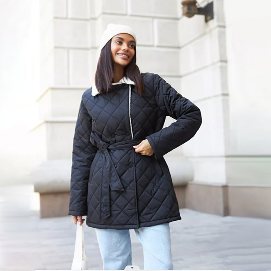 Damen gesteppte Wolljacke R&B