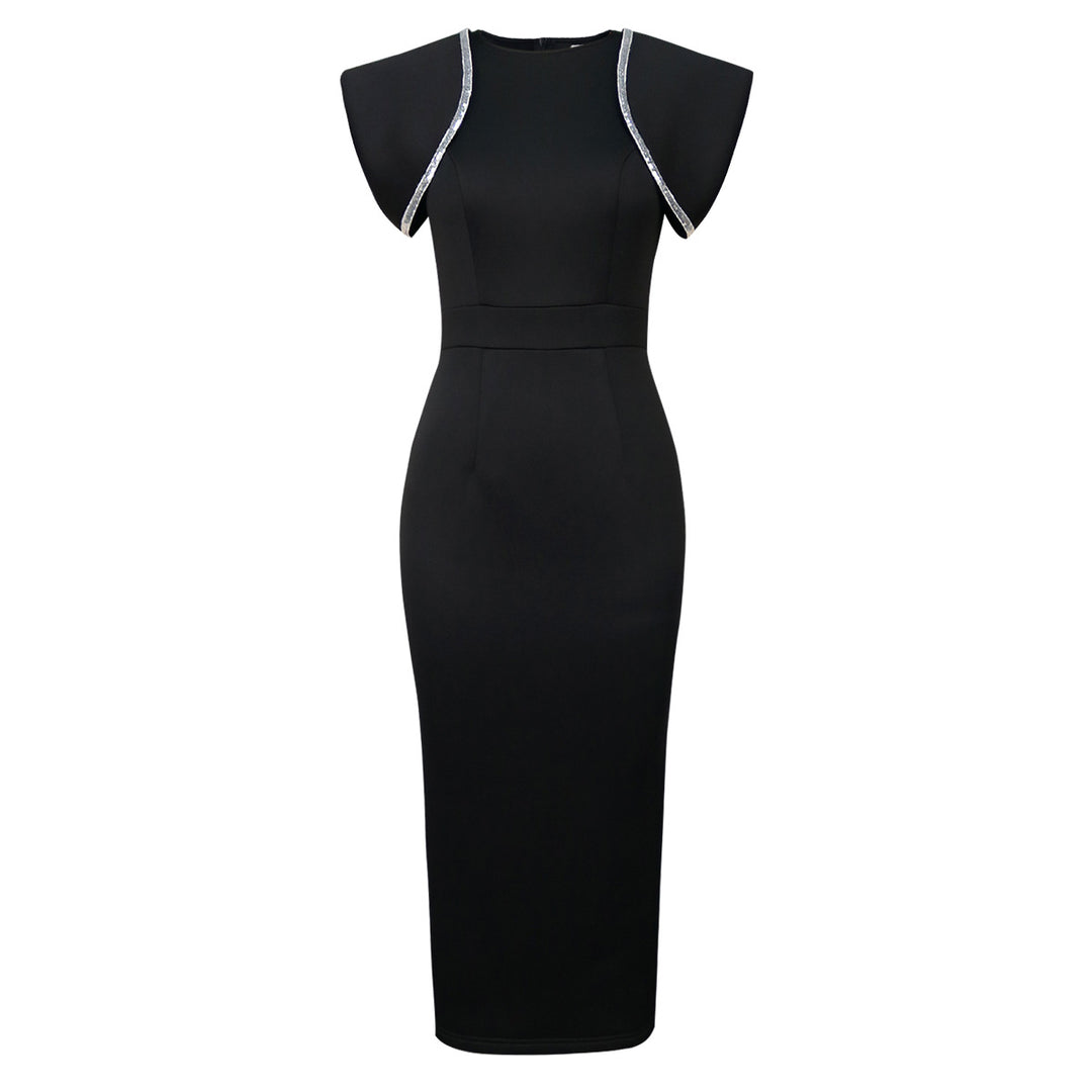 Damen figurbetontes Kleid mit dekorativen Rüschenträgern R&B