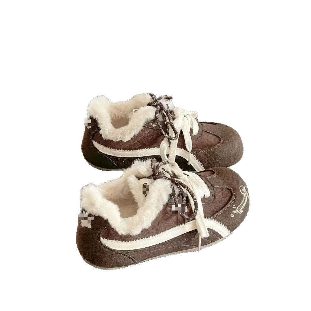 Damen warme und stylische Sneakers mit Fleece-Futter R&B