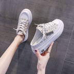 Damen Sportliche Sneaker mit modernem Schachbrettmuster und rutschfester Sohle