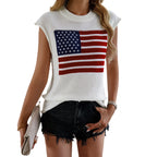 Damen Stricktop mit Flaggenmotiv R&B